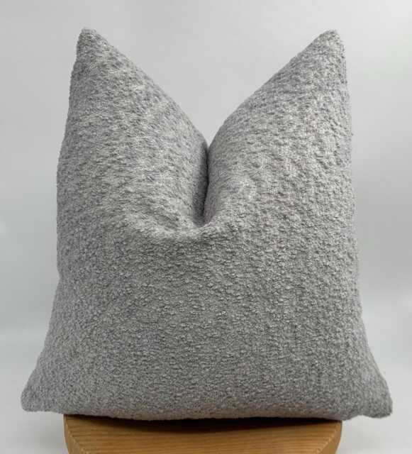 Soft Gray Luxury Boucle Pillowcase, Wool Cushion Cover, Boho Pillowcase, Throw Pillow, 20x20 - image 1