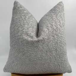 Soft Gray Luxury Boucle Pillowcase, Wool Cushion Cover, Boho Pillowcase, Throw Pillow, 20x20 - thumbnail 4