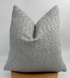 Soft Gray Luxury Boucle Pillowcase, Wool Cushion Cover, Boho Pillowcase, Throw Pillow, 20x20