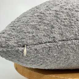 Soft Gray Luxury Boucle Pillowcase, Wool Cushion Cover, Boho Pillowcase, Throw Pillow, 20x20 - thumbnail 2