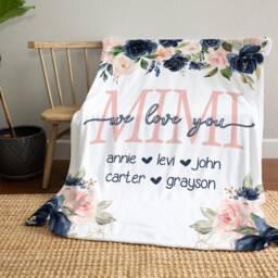 Christmas Blanket, Gift, Floral Style Personalized Mom Gift For Grandparent, Birthday - thumbnail 2