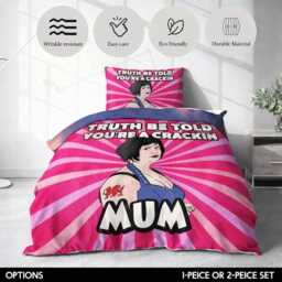 Crackin Mum Single Duvet Cover Funny Gift Mothers Day Present Bedroom Bedding Home Decor For From Daughter - thumbnail 2