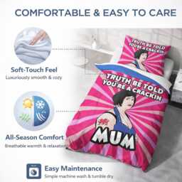 Crackin Mum Single Duvet Cover Funny Gift Mothers Day Present Bedroom Bedding Home Decor For From Daughter - thumbnail 3