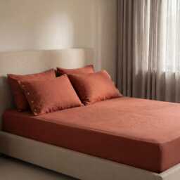 Linen Fitted Sheet Queen, Twin, Full, King Bed Sheets With Elastic, Natural Bedding - thumbnail 1