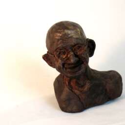 Gandhi Bust - Hydrostone, White Or Bronze - thumbnail 2
