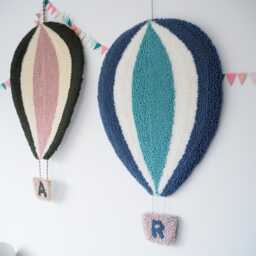 Hot Air Balloon Nursery Wall Hanging With Personalised Basket - thumbnail 1