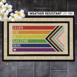Rainbow Pride Personalized Lgbt Doormat - Custom Name Welcome Mat For Lgbtq+ Home - thumbnail 1