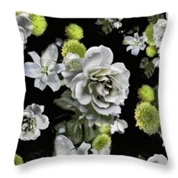 White Rose Pillow Velvet, Old Masters, Cushion, Flowers, 18x18In Or 22x22In, Decorative Cushion Cover Only, Luxury Bed Gift - thumbnail 2