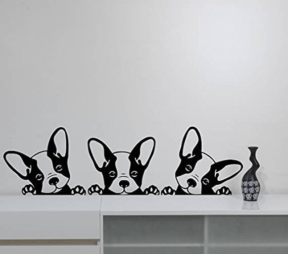 Cute Puppies Wall Decal Funny Dogs Vinyl Sticker Adorable Doggy Art Animal Decorations For Home - image 1