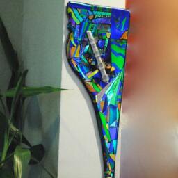 Fused Dichroic Glass Mezuzah Sculpture Ooak One Of A Kind - thumbnail 2