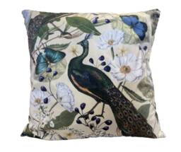 Hand Made Double Sided British Velvet - Large Cushion Cover With Pheasants - thumbnail 1
