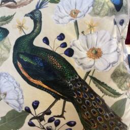 Hand Made Double Sided British Velvet - Large Cushion Cover With Pheasants - thumbnail 3