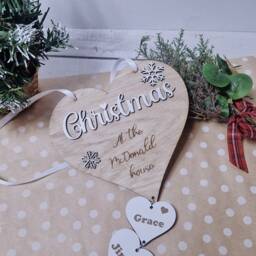 Personalized Christmas Family Heart Ornament Xmas Wall Decor - thumbnail 4