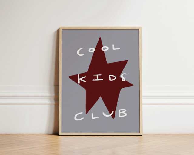 Cool Kids Club Print, Boy's Bedroom Illustration Wall Art, Kid's Room Eclectic Play Print Unframed - image 1