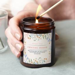 Friend Birthday Gift Candle Floral Scented Soy Wax - thumbnail 1