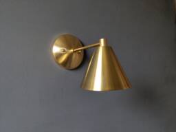 Brass Teacup Wall Sconce - Modern Hallway Lighting Bathroom Minimalist Mid Century Bedside