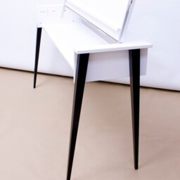 White Piano Stand With A Cover & Black Wooden Legs, Keyboard Desk, Custom Size Color Wood - thumbnail 3