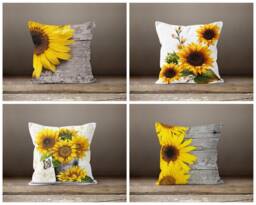 Sunflower Cushion Cover-Yellow Pillow Case-Housewarming Case-Flower Cover-Gift For Her Cushion-Handmade Material