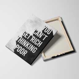 You Can't Get Rich Thinking Poor Quote Motivational Inspirational, Framed Canvas Wall Art Poster Print, Home Office & Room Decor, Gift Idea - thumbnail 2