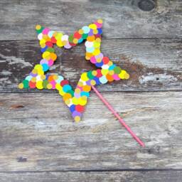 Colorful Paper Star Christmas Tree Topper Eco-Friendly Handmade Decoration - thumbnail 2