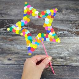 Colorful Paper Star Christmas Tree Topper Eco-Friendly Handmade Decoration - thumbnail 3
