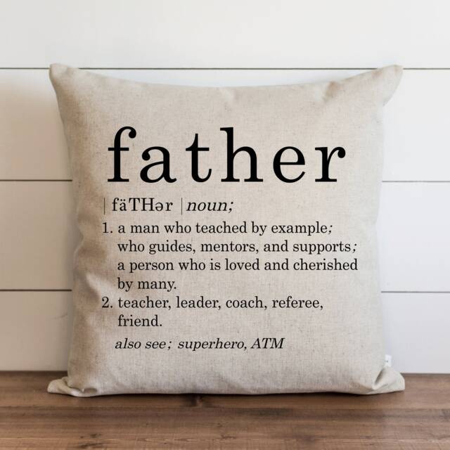 Gifts For Dad // Father Definition 20 X Pillow Cover Gift Him Throw Pillows For Fathers Day //Home Decor - image 1