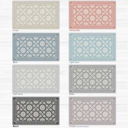 Vinyl Runner Rug Or Hallway With Moroccan Tiles Design in Blue & Beige. Linoleum Style Zellige Tiles. Art Mat - thumbnail 2