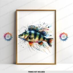 British Fishing Wall Art - Set Of 3 Fish Prints - Gifts For Men Watercolour Angler Illustration Angling Gift - thumbnail 3