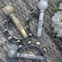 Personalised Wooden Bell Rattle, Engraved Baby Gift, Birthday, Christening, Christmas Present, Musical Instrument, Music Gift - thumbnail 1