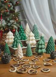 Christmas Tree Candle Collection - Hand-Poured Soy Wax Luxury Holiday Gift Set Winter Home Decor Festive Centrepiece - thumbnail 1