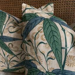 William Morris Luxury Designer Bamboo Vintage Blue Green Cushion Pillow Cover - thumbnail 4