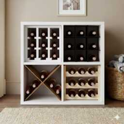 Ikea Kallax Wine Rack Insert Wooden Cube Organizer, Modern Storage