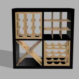 Ikea Kallax Wine Rack Insert Wooden Cube Organizer, Modern Storage - thumbnail 3