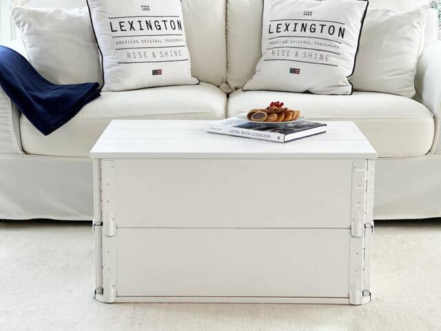 Coffee Table Chest Wooden Box Vintage Shabby Chic - image 1