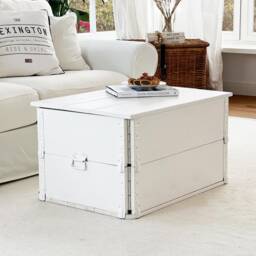Coffee Table Chest Wooden Box Vintage Shabby Chic - thumbnail 2