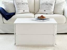 Coffee Table Chest Wooden Box Vintage Shabby Chic - thumbnail 1