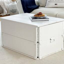 Coffee Table Chest Wooden Box Vintage Shabby Chic - thumbnail 3