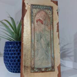 Alfons Mucha Art Nouveau Wood Wall Art The Times Of Day Series - thumbnail 3
