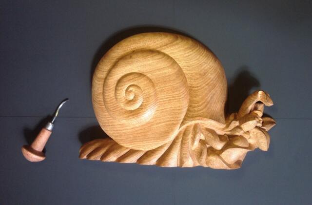 Wood Carving, Wooden Snail, Wonderful Beauty Blooming Snail, Ukraine Author Wood Carving, Exclusive Carving, Beautiful Gift Collectible - image 1