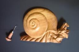 Wood Carving, Wooden Snail, Wonderful Beauty Blooming Snail, Ukraine Author Wood Carving, Exclusive Carving, Beautiful Gift Collectible