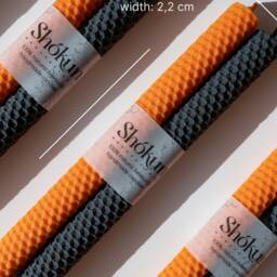 Halloween Beeswax Candles - Black & Orange Candles Set 100% Pure Honeycomb Hand-Rolled Tall Taper Decor - thumbnail 3