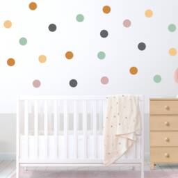 Polka Dot Wall Decals Fabric Nursery Decor Stickers - 40 Pack - thumbnail 2