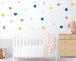 Polka Dot Wall Decals Fabric Nursery Decor Stickers - 40 Pack - thumbnail 1
