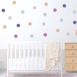 Polka Dot Wall Decals Fabric Nursery Decor Stickers - 40 Pack - thumbnail 3