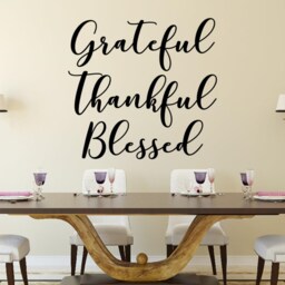 Grateful Thankful Blessed Wall Decal - Quote Gratitude Art Thankful Blessed Vinyl Lettering - thumbnail 3