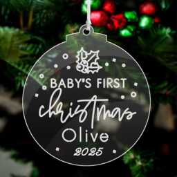 Personalised Baby's 1st Christmas Bauble 2025 Xmas Decorations Custom Acylic Tree Ornaments Santa Gift For Kids Family - thumbnail 3