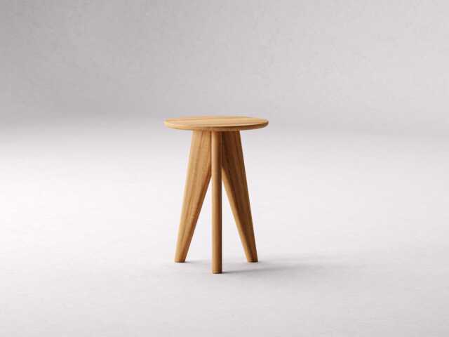 Solid Oak Round Side Table Modern Minimalist End Table - image 1