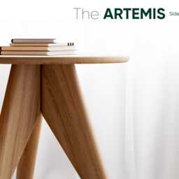 Solid Oak Round Side Table Modern Minimalist End Table - thumbnail 3