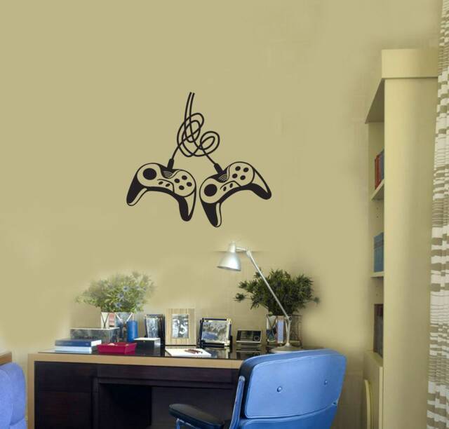 Gamepads Vinyl Wall Decal Joysticks Video Games Gamer Room Interior Stickers Mural - #2935Di - image 1