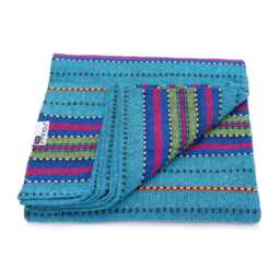 Recycled Cotton Blanket - Durable Sofa Slip Cover Boho Bedspread Portuguese Throw Sustainable Modern Traditional Home Decor - thumbnail 2